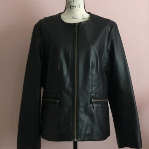 dana buchman leather jacket